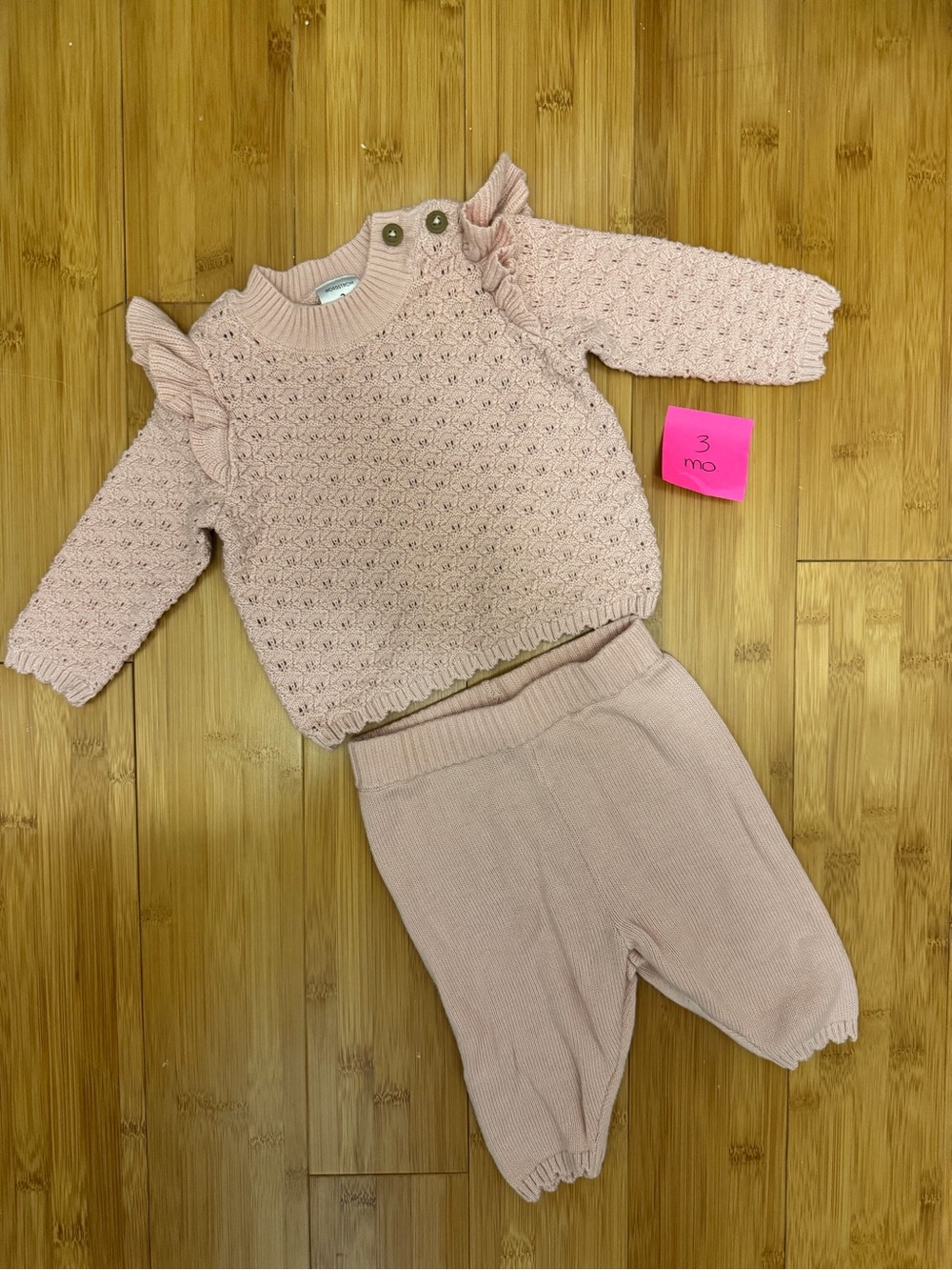 Nordstrom Baby Knit Two-Piece Set in Blush Pink